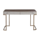 Jamille Desk Soft Closing Drawers & Warm Brass Base