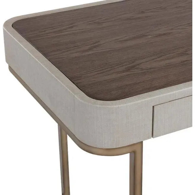 Jamille Desk Soft Closing Drawers & Warm Brass Base