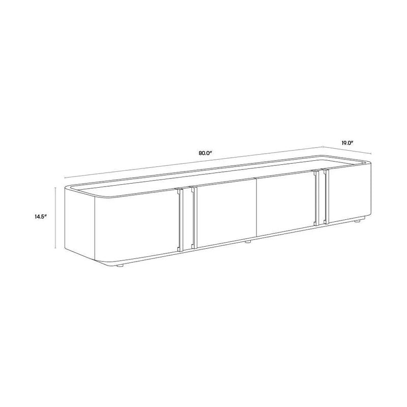 Jamille Media Console & Cabinet Soft Close Doors-TV Stands & Media Centers-SUNPAN-LOOMLAN