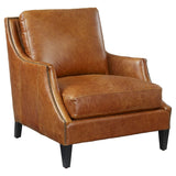 Jane Classic Design Leather Chair-Club Chairs-Olivia + Quinn-With Nailhead-Ten Gallon Hat Hoss-LOOMLAN