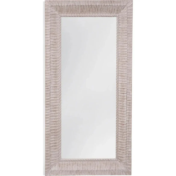 Janelle Wood White & Brown Vertical Floor Mirror-Floor Mirrors-Bassett Mirror-LOOMLAN