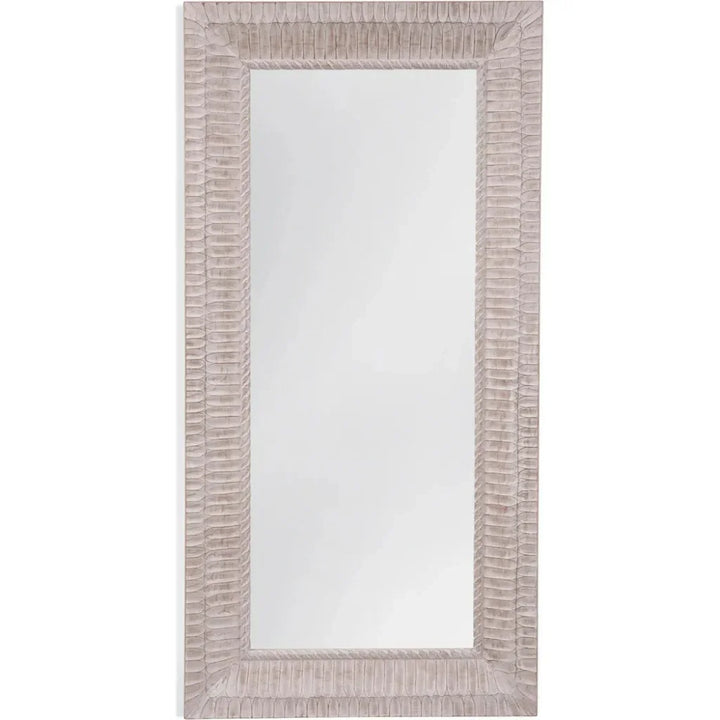 Janelle Wood White & Brown Vertical Floor Mirror-Floor Mirrors-Bassett Mirror-LOOMLAN