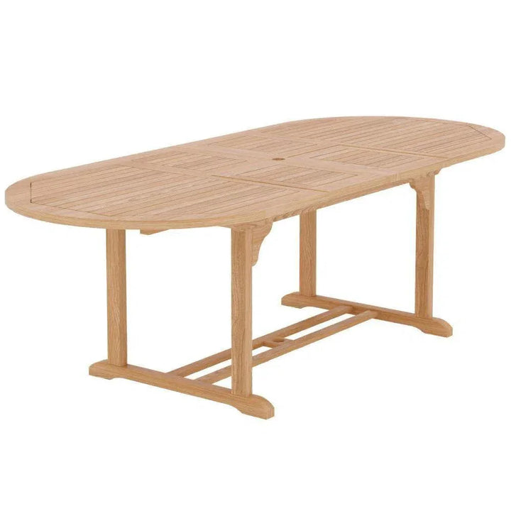 Extendable Oval Teak Outdoor Dining Table | LOOMLAN
