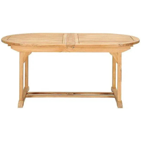 Extendable Oval Teak Outdoor Dining Table | LOOMLAN