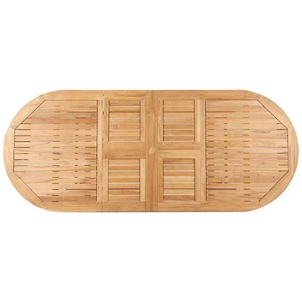 January Extendable Oval Teak Outdoor Dining Table - LOOMLAN