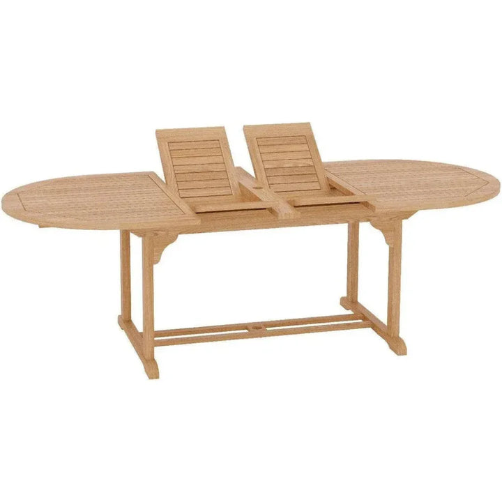 January Extendable Oval Teak Outdoor Dining Table - LOOMLAN