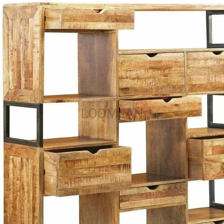 Jarde Eight Drawers Wood Etagere-Etageres-LOOMLAN-LOOMLAN