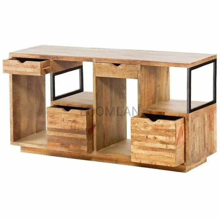 Jarde Low Profile Wood Etagere-Etageres-LOOMLAN-LOOMLAN