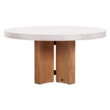 Java Teak and Concrete Dining Table - Ivory White Outdoor Dining Table-Outdoor Dining Tables-Seasonal Living-LOOMLAN