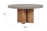Java Teak and Concrete Dining Table - Slate Gray Outdoor Dining Table-Outdoor Dining Tables-Seasonal Living-LOOMLAN