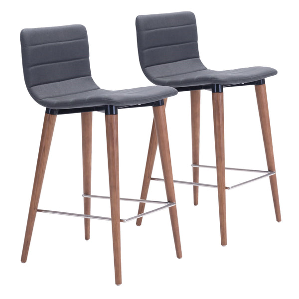 Jericho Counter Chair (Set of 2) Gray Counter Stools LOOMLAN By Zuo Modern