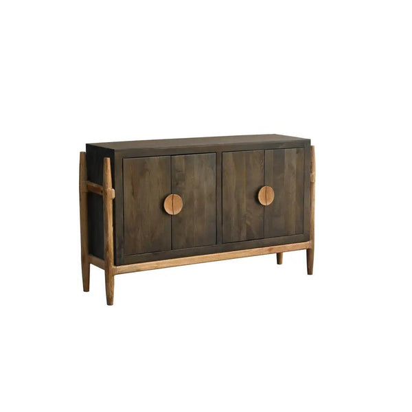 Jerrick Wooden Dark Brown 4 Door Sideboard-Sideboards-LOOMLAN-LOOMLAN