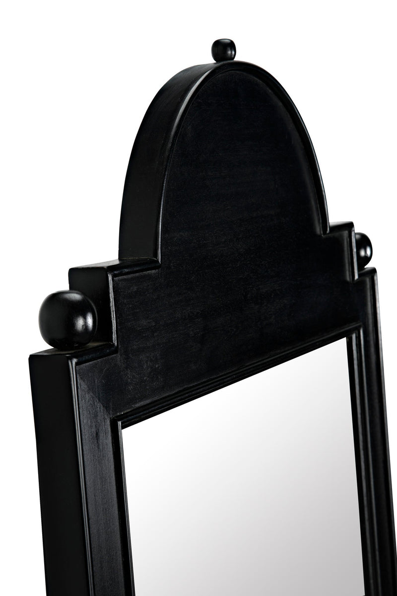 Jess Wood Black Vertical Mirror-Wall Mirrors-Noir-LOOMLAN