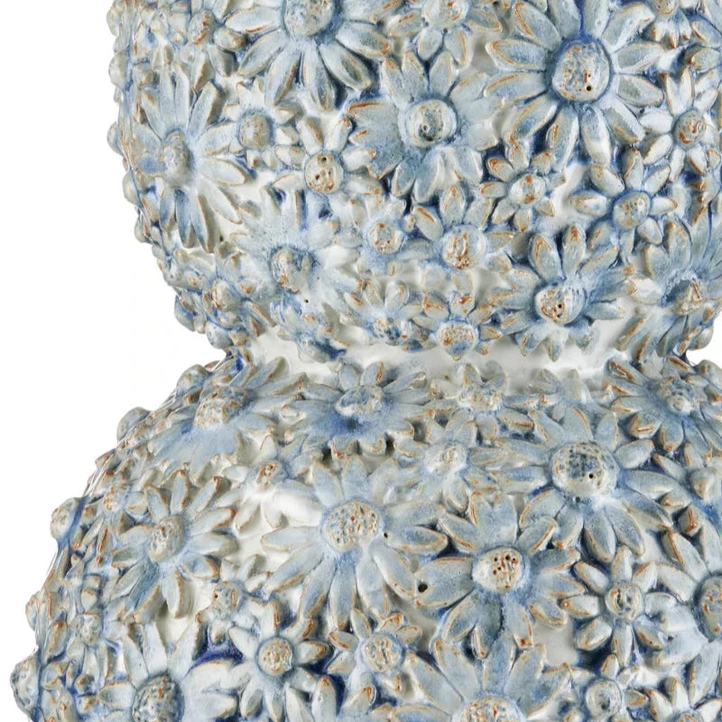 Jessamine Blue Ceramic Floral Table Lamp-Table Lamps-Currey & Co-LOOMLAN