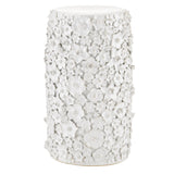 Jessamine White Accent Table Outdoor Accessories LOOMLAN By Currey & Co