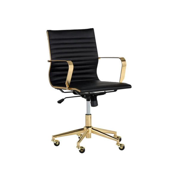 Jessica Leather Office Chair-Office Chairs-SUNPAN-Black-LOOMLAN