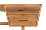 Jetson Desk, Teak Wood Unique Desk With Drawers-Home Office Desks-Noir-LOOMLAN