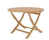 Jett 47-inch Round Teak Outdoor Folding Dining Table-Outdoor Dining Tables-HiTeak-LOOMLAN