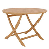 Jett 47-inch Round Teak Outdoor Folding Dining Table-Outdoor Dining Tables-HiTeak-LOOMLAN