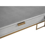 Jiro Desk - Grey Shagreen Antique Brass Legs-Home Office Desks-SUNPAN-LOOMLAN