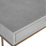 Jiro Desk - Grey Shagreen Antique Brass Legs-Home Office Desks-SUNPAN-LOOMLAN