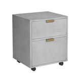 Jiro File Leather Grey Cabinet-Accent Cabinets-SUNPAN-LOOMLAN