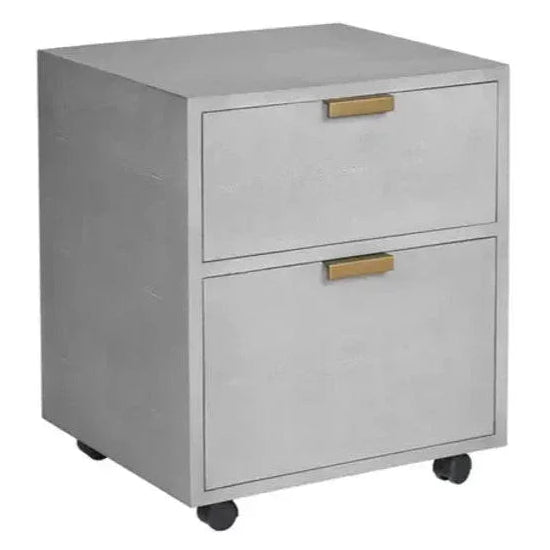 Jiro File Leather Grey Cabinet - LOOMLAN - SUNPAN - Accent Cabinets