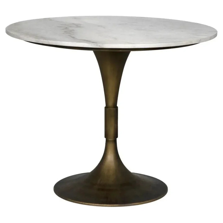 Jmna Round Marble Top Dining Table-Dining Tables-Noir-LOOMLAN
