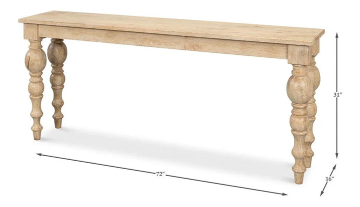 Jocelyn Wooden Rectangular Console Table - LOOMLAN - Sarreid - Console Tables