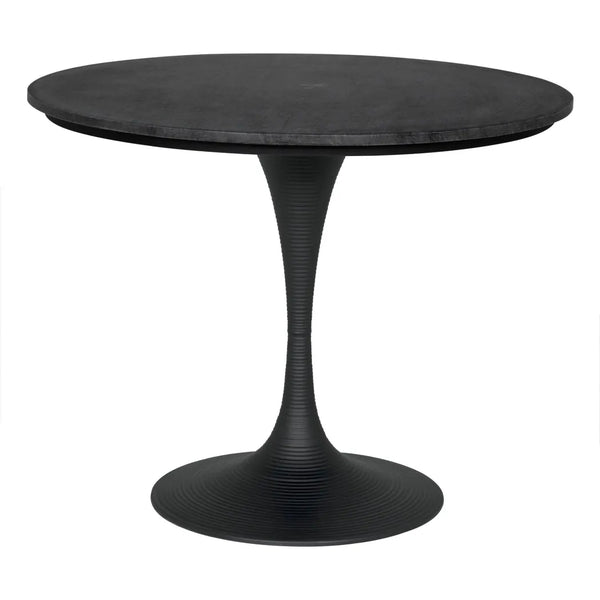 Joni Steel & Marble Black Round DiningTable