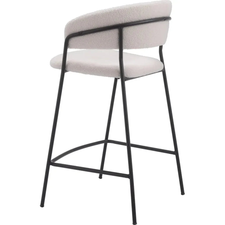 Josephine Counter Stool (Set of 2) Cream - LOOMLAN - Zuo Modern - Counter Stools