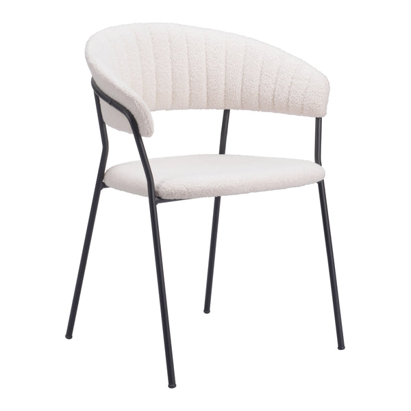Josephine Dining Chair (Set of 2) Cream-Dining Chairs-Zuo Modern-LOOMLAN