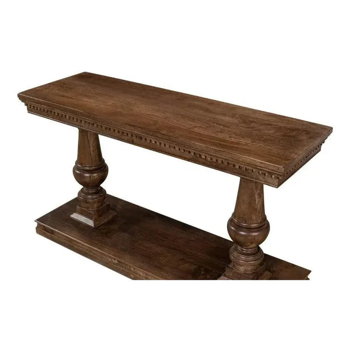 Joshua Console Table Drawers Walnut Wood - LOOMLAN - Sarreid - Console Tables