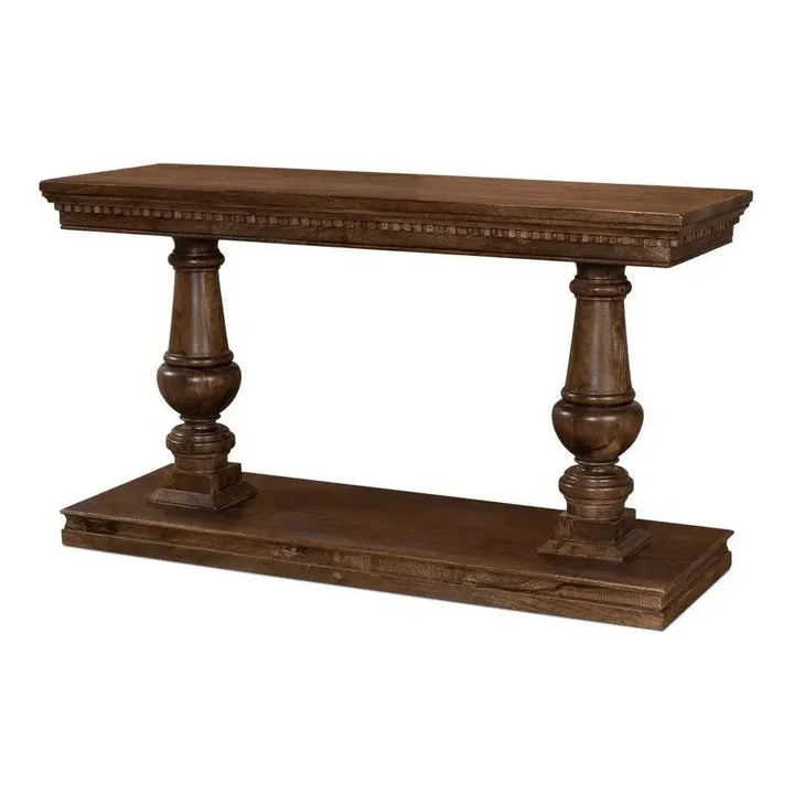 Joshua Console Table Drawers Walnut Wood - LOOMLAN - Sarreid - Console Tables