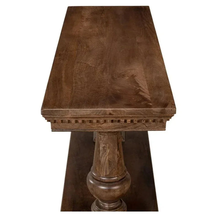 Joshua Console Table Drawers Walnut Wood - LOOMLAN - Sarreid - Console Tables