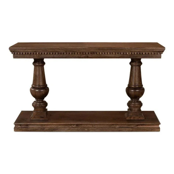 Joshua Console Table Drawers Walnut Wood - LOOMLAN - Sarreid - Console Tables