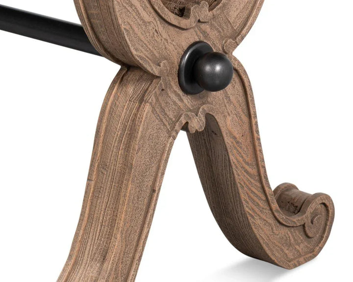 Joyner Equestrian Wood Framed Bedroom Bench - LOOMLAN - Sarreid - Bedroom Benches