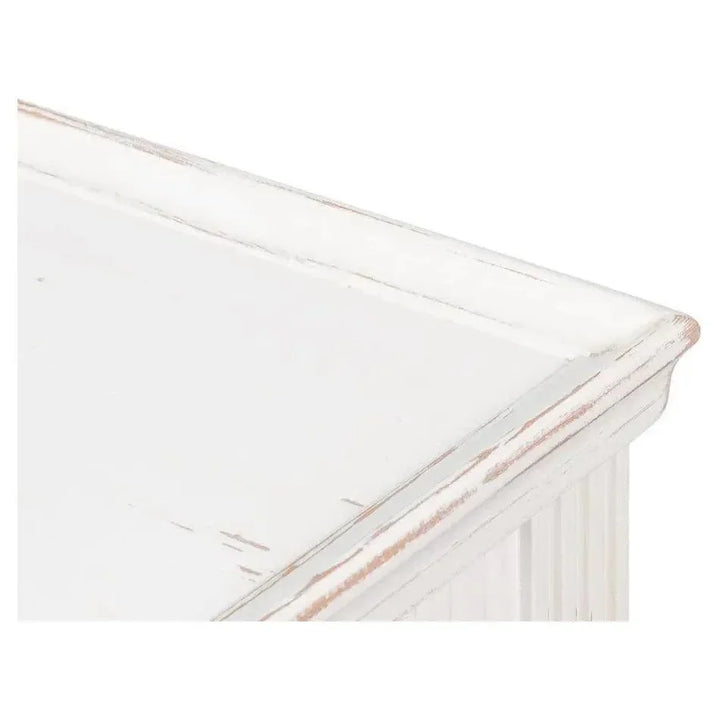 Jude Bungalow Pine White Sofa Table - LOOMLAN - Sarreid - Console Tables