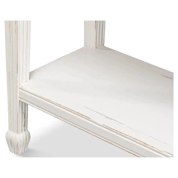 Jude Bungalow Pine White Sofa Table - LOOMLAN - Sarreid - Console Tables