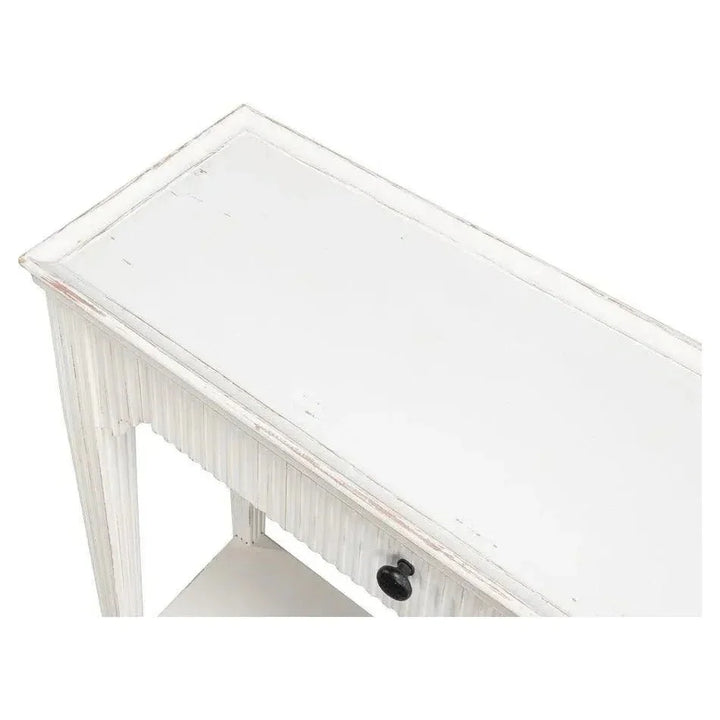 Jude Bungalow Pine White Sofa Table - LOOMLAN - Sarreid - Console Tables