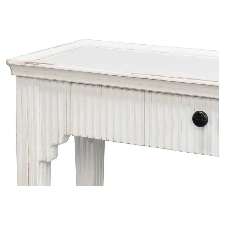Jude Bungalow Pine White Sofa Table - LOOMLAN - Sarreid - Console Tables