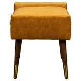 Judy Leather With Brass Accents Ottoman