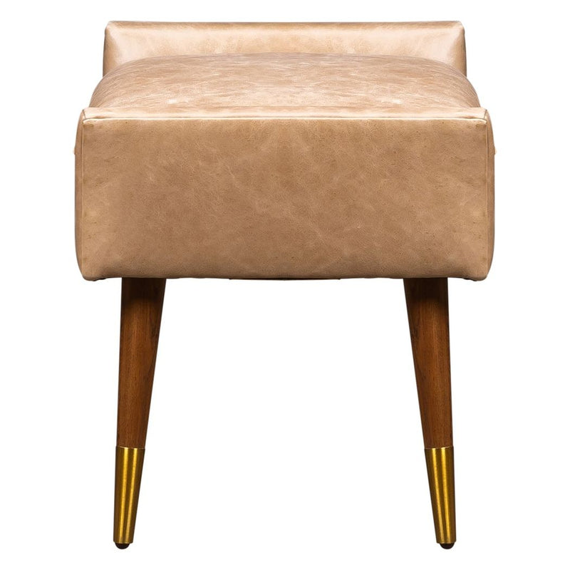 Judy Leather With Brass Accents Ottoman