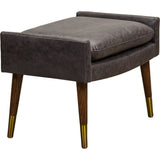 Judy Leather With Brass Accents Ottoman