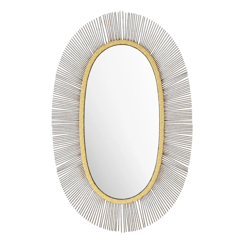 Juju Oval Mirror Black & Gold Wall Mirrors LOOMLAN By Zuo Modern