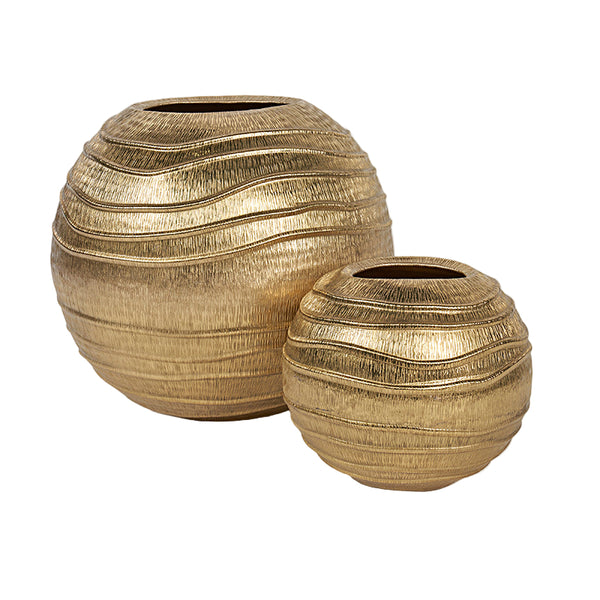 Julian Etched Brass Vase 2PC