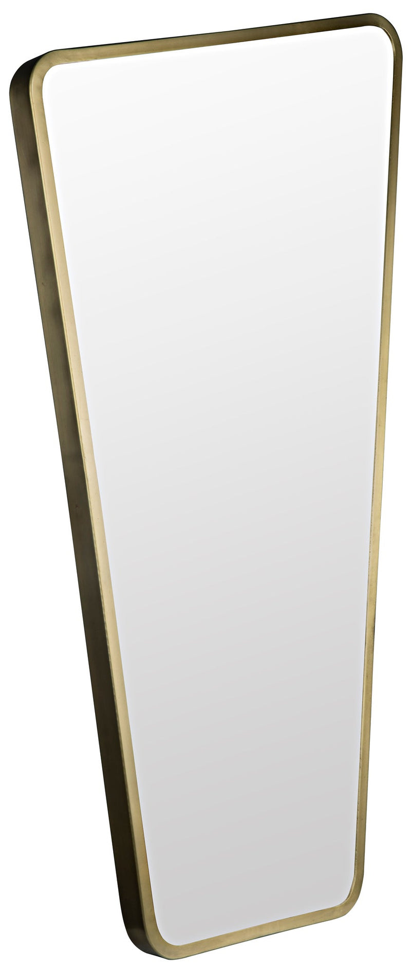 Juliet Steel Vertical Mirror With Brass Finish-Wall Mirrors-Noir-LOOMLAN