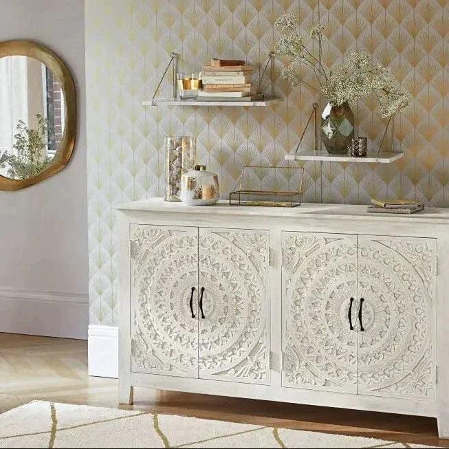 Jumbo Extra Large White Credenza