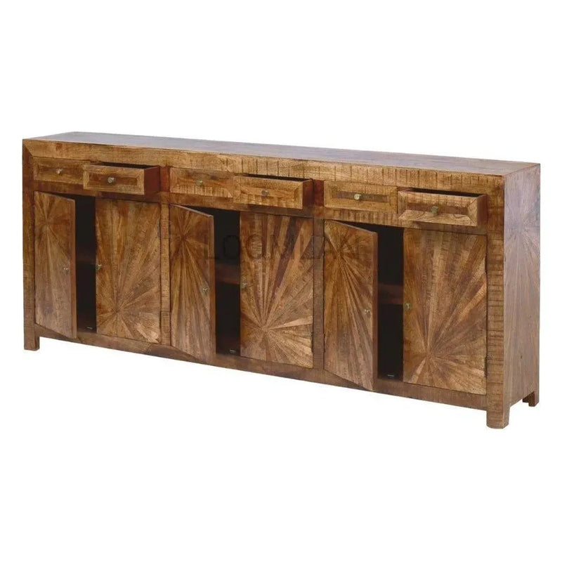 Jumbo Rustic Credenza Handmade Sunburst