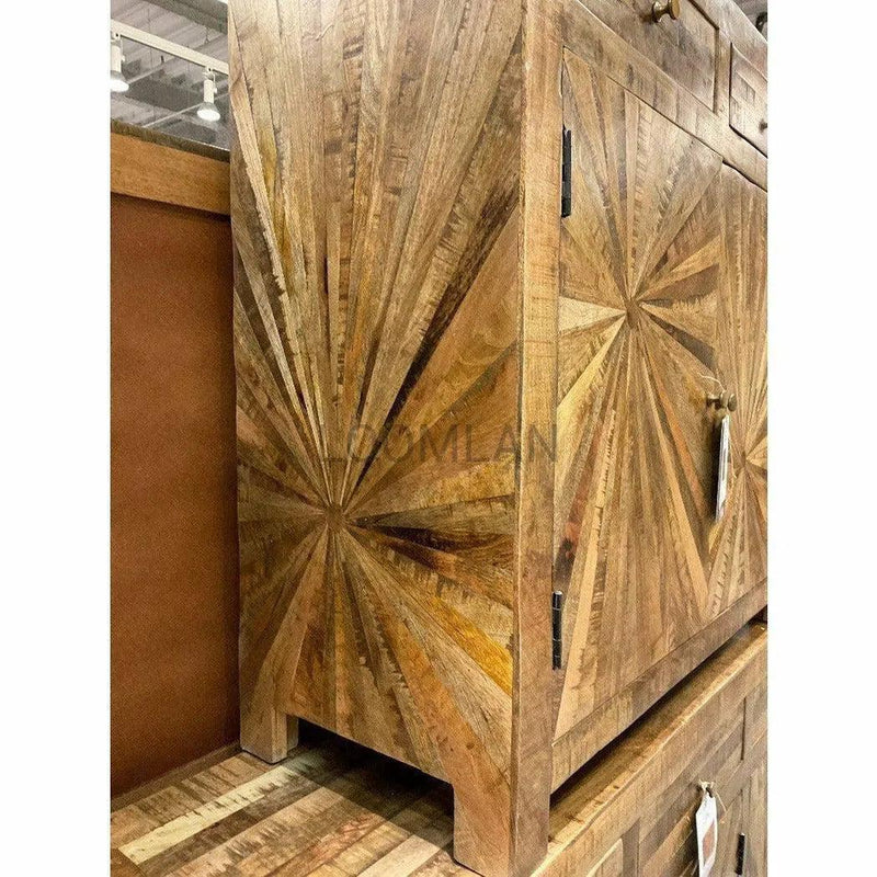 Jumbo Rustic Credenza Handmade Sunburst